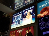 The Mamma Mia! sign in the Las Vegas Airport
