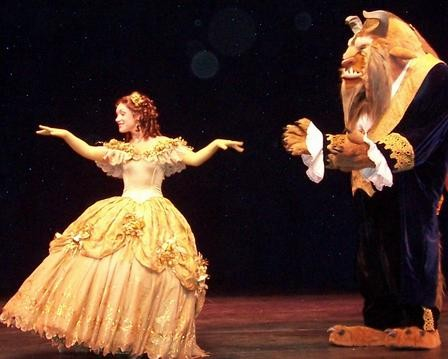 Belle and the Beast during the stage show 'Disney Dreams.'